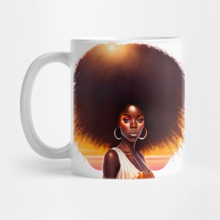 [AI Art] African sunset woman with big hair Mug